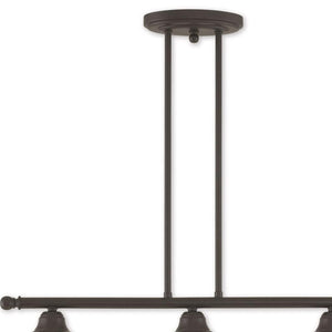 HomeRoots Bronze Three-Light Dimmable Chandelier with Unique Cylinder Shades for Modern Spaces and Ambiance 687773