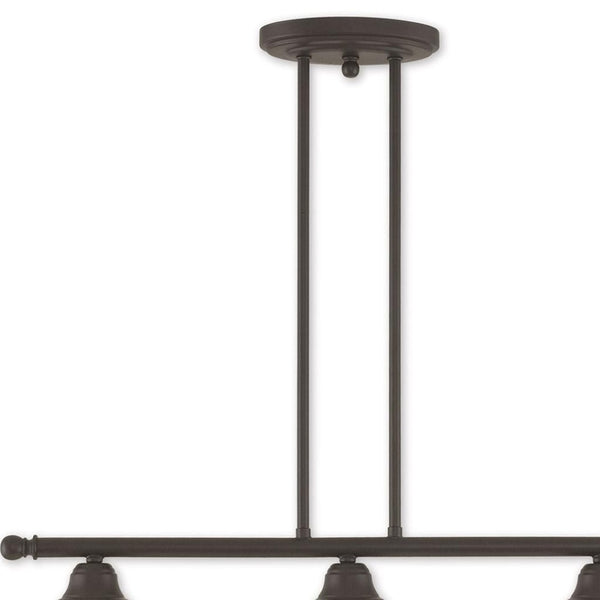 HomeRoots Bronze Three-Light Dimmable Chandelier with Unique Cylinder Shades for Modern Spaces and Ambiance 687773