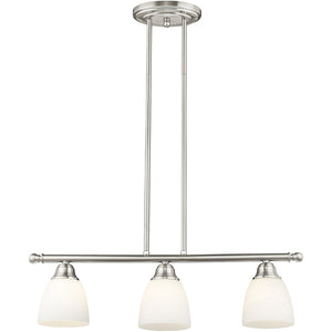 HomeRoots Three Light Dimmable Chandelier - Modern Cylindrical Shades for Elegant Illumination in Any Space 687774