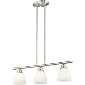 HomeRoots Three Light Dimmable Chandelier - Modern Cylindrical Shades for Elegant Illumination in Any Space 687774