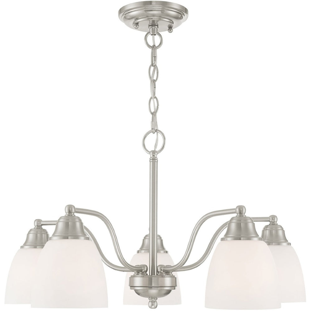 HomeRoots Five Light Dimmable Chandelier - Modern Cylindrical Design for Stylish Ambiance in Any Room 687775