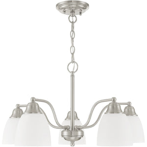 HomeRoots Five Light Dimmable Chandelier - Modern Cylindrical Design for Stylish Ambiance in Any Room 687775