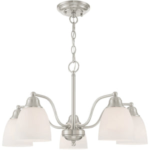 HomeRoots Five Light Dimmable Chandelier - Modern Cylindrical Design for Stylish Ambiance in Any Room 687775