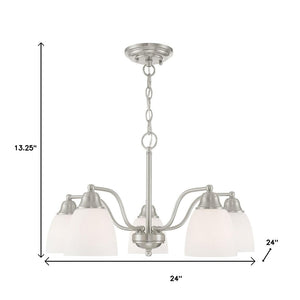 HomeRoots Five Light Dimmable Chandelier - Modern Cylindrical Design for Stylish Ambiance in Any Room 687775