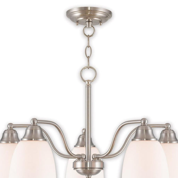 HomeRoots Five Light Dimmable Chandelier - Modern Cylindrical Design for Stylish Ambiance in Any Room 687775