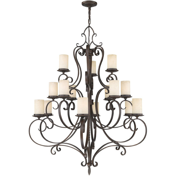 HomeRoots Bronze Multi-Light Dimmable Chandelier - Elegant Shades & Timeless Design for Modern Spaces 687779