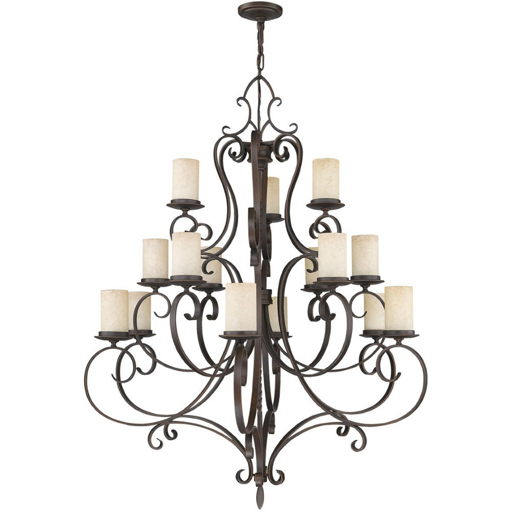 HomeRoots Bronze Multi-Light Dimmable Chandelier - Elegant Shades & Timeless Design for Modern Spaces 687779