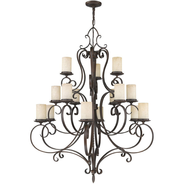 HomeRoots Bronze Multi-Light Dimmable Chandelier - Elegant Shades & Timeless Design for Modern Spaces 687779