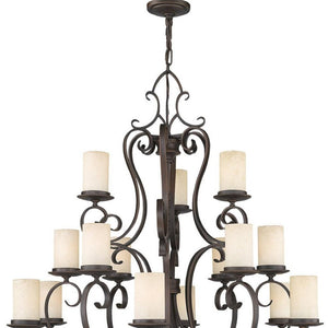 HomeRoots Bronze Multi-Light Dimmable Chandelier - Elegant Shades & Timeless Design for Modern Spaces 687779