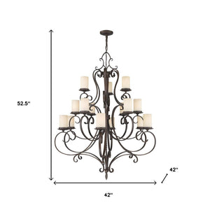 HomeRoots Bronze Multi-Light Dimmable Chandelier - Elegant Shades & Timeless Design for Modern Spaces 687779