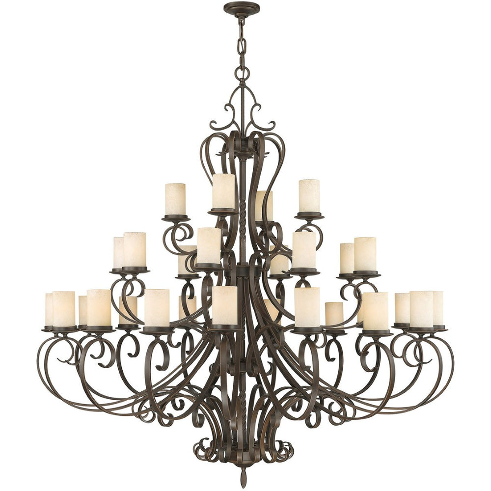 HomeRoots Bronze Multi-Light Dimmable Chandelier with Cylindrical Shades for Stylish Home Illumination 687780