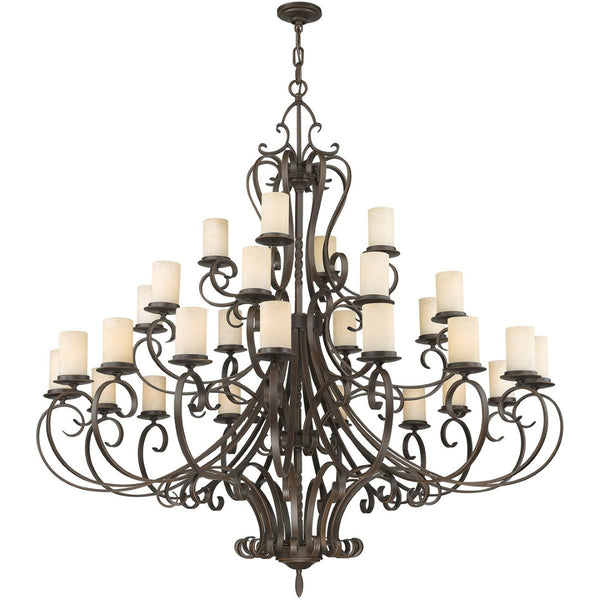 HomeRoots Bronze Multi-Light Dimmable Chandelier with Cylindrical Shades for Stylish Home Illumination 687780