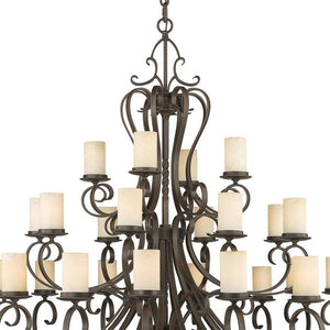 HomeRoots Bronze Multi-Light Dimmable Chandelier with Cylindrical Shades for Stylish Home Illumination 687780