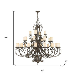 HomeRoots Bronze Multi-Light Dimmable Chandelier with Cylindrical Shades for Stylish Home Illumination 687780