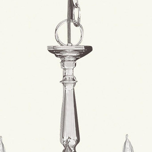 HomeRoots Nickel Five-Light Dimmable Chandelier with Elegant Fabric Shades for Warm, Ambient Illumination 687782