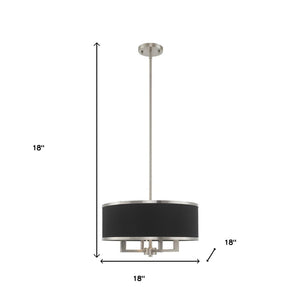 HomeRoots Four Light Dimmable Chandelier with Unique Cylindrical Shades for Elegant Modern Spaces 687783