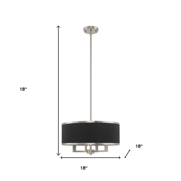HomeRoots Four Light Dimmable Chandelier with Unique Cylindrical Shades for Elegant Modern Spaces 687783