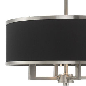 HomeRoots Four Light Dimmable Chandelier with Unique Cylindrical Shades for Elegant Modern Spaces 687783