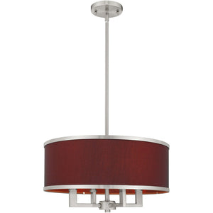 HomeRoots Four Light Dimmable Chandelier - Sleek Cylindrical Shades for Modern Ambiance in Any Space 687784