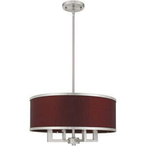 HomeRoots Four Light Dimmable Chandelier - Sleek Cylindrical Shades for Modern Ambiance in Any Space 687784
