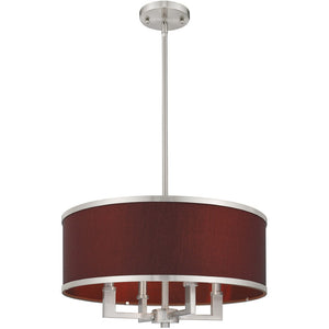 HomeRoots Four Light Dimmable Chandelier - Sleek Cylindrical Shades for Modern Ambiance in Any Space 687784