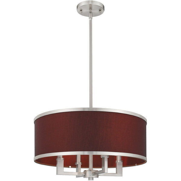 HomeRoots Four Light Dimmable Chandelier - Sleek Cylindrical Shades for Modern Ambiance in Any Space 687784