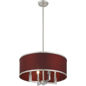 HomeRoots Four Light Dimmable Chandelier - Sleek Cylindrical Shades for Modern Ambiance in Any Space 687784