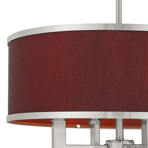 HomeRoots Four Light Dimmable Chandelier - Sleek Cylindrical Shades for Modern Ambiance in Any Space 687784