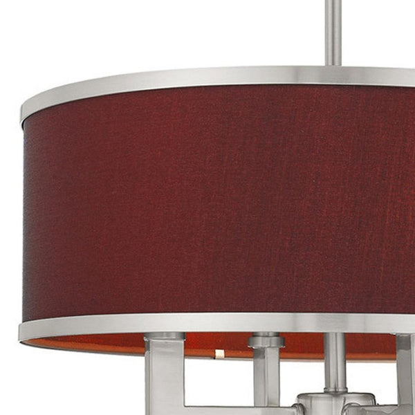 HomeRoots Four Light Dimmable Chandelier - Sleek Cylindrical Shades for Modern Ambiance in Any Space 687784