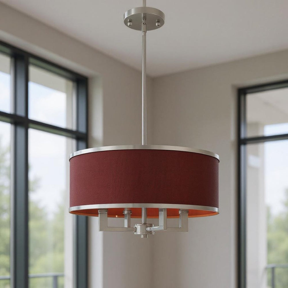 HomeRoots Four Light Dimmable Chandelier - Sleek Cylindrical Shades for Modern Ambiance in Any Space 687784