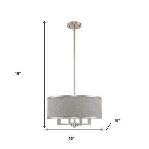 HomeRoots Four Light Dimmable Chandelier - Modern Cylinder Shades, Steel Frame, Ideal for Stylish Spaces 687785
