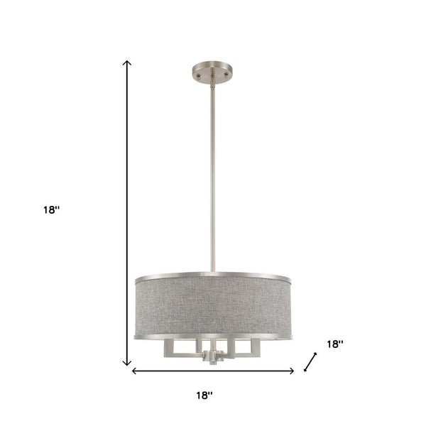 HomeRoots Four Light Dimmable Chandelier - Modern Cylinder Shades, Steel Frame, Ideal for Stylish Spaces 687785