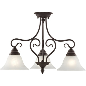 HomeRoots Bronze Three-Light Dimmable Chandelier with Cylindrical Shades for Elegant Home Ambiance & Style 687786