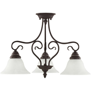 HomeRoots Bronze Three-Light Dimmable Chandelier with Cylindrical Shades for Elegant Home Ambiance & Style 687786