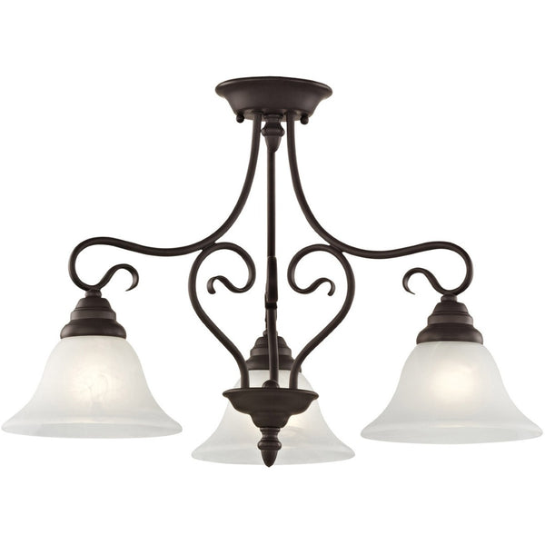 HomeRoots Bronze Three-Light Dimmable Chandelier with Cylindrical Shades for Elegant Home Ambiance & Style 687786