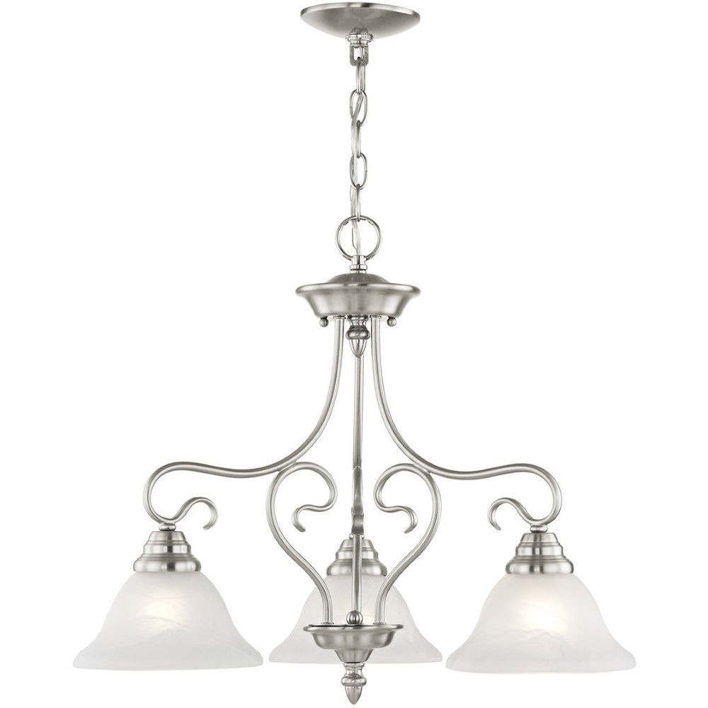 HomeRoots Three Light Dimmable Chandelier - Modern Steel Shades for Customizable Ambiance in Any Room 687787