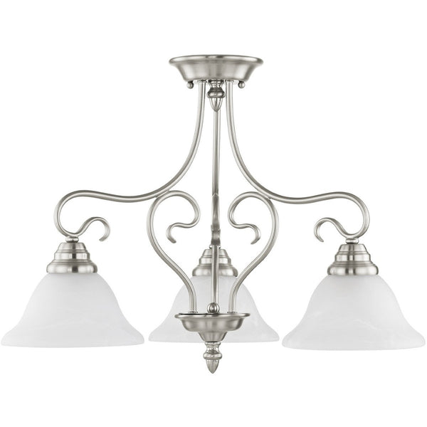 HomeRoots Three Light Dimmable Chandelier - Modern Steel Shades for Customizable Ambiance in Any Room 687787