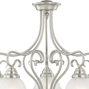 HomeRoots Five Light Dimmable Chandelier - Modern Cylindrical Shades for Stylish Ambient Illumination 687789