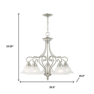 HomeRoots Five Light Dimmable Chandelier - Modern Cylindrical Shades for Stylish Ambient Illumination 687789