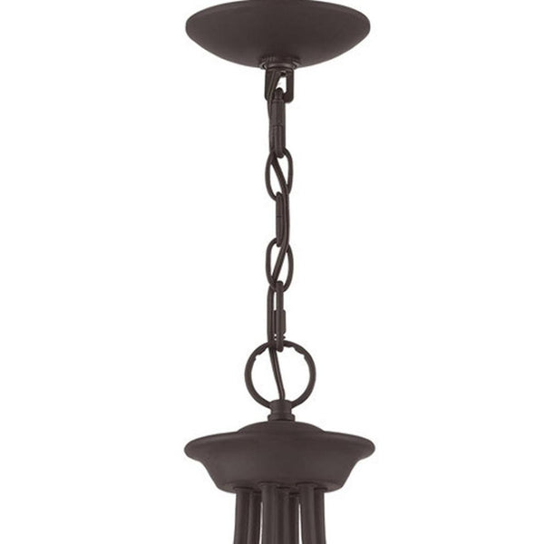 HomeRoots Bronze Four-Light Dimmable Chandelier - Modern Steel Design with Timeless Charm for Any Space 687790