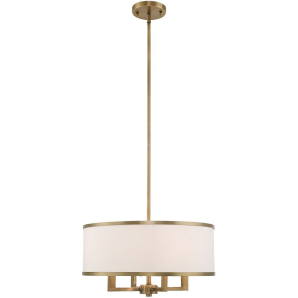 HomeRoots Four Light Dimmable Chandelier - Contemporary Cylinder Shades for Stylish Ambient Illumination 687794