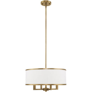 HomeRoots Four Light Dimmable Chandelier - Contemporary Cylinder Shades for Stylish Ambient Illumination 687794