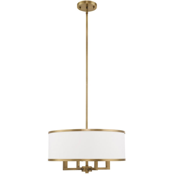 HomeRoots Four Light Dimmable Chandelier - Contemporary Cylinder Shades for Stylish Ambient Illumination 687794