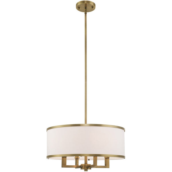 HomeRoots Four Light Dimmable Chandelier - Contemporary Cylinder Shades for Stylish Ambient Illumination 687794