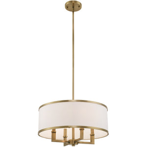 HomeRoots Four Light Dimmable Chandelier - Contemporary Cylinder Shades for Stylish Ambient Illumination 687794