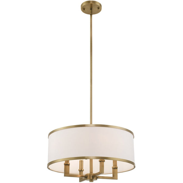 HomeRoots Four Light Dimmable Chandelier - Contemporary Cylinder Shades for Stylish Ambient Illumination 687794