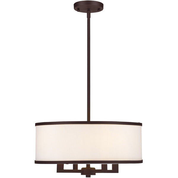 HomeRoots Bronze Four-Light Dimmable Chandelier - Elegant Design with Shades for Modern Interiors & Ambiance 687795