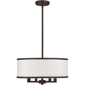 HomeRoots Bronze Four-Light Dimmable Chandelier - Elegant Design with Shades for Modern Interiors & Ambiance 687795