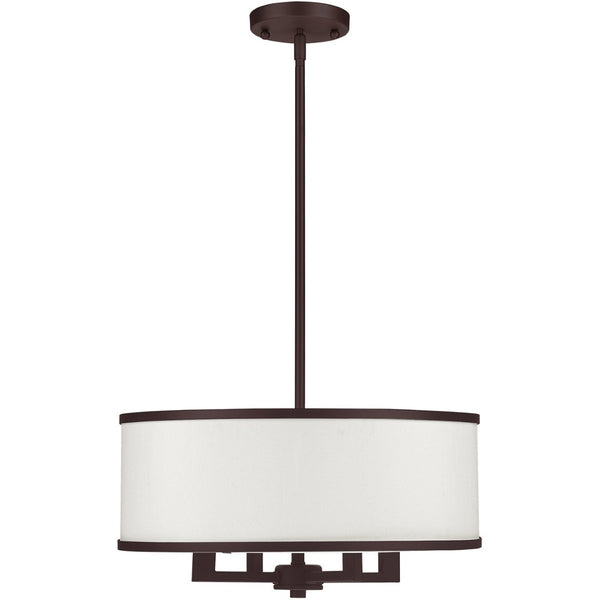 HomeRoots Bronze Four-Light Dimmable Chandelier - Elegant Design with Shades for Modern Interiors & Ambiance 687795