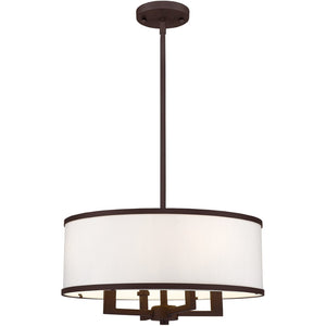 HomeRoots Bronze Four-Light Dimmable Chandelier - Elegant Design with Shades for Modern Interiors & Ambiance 687795